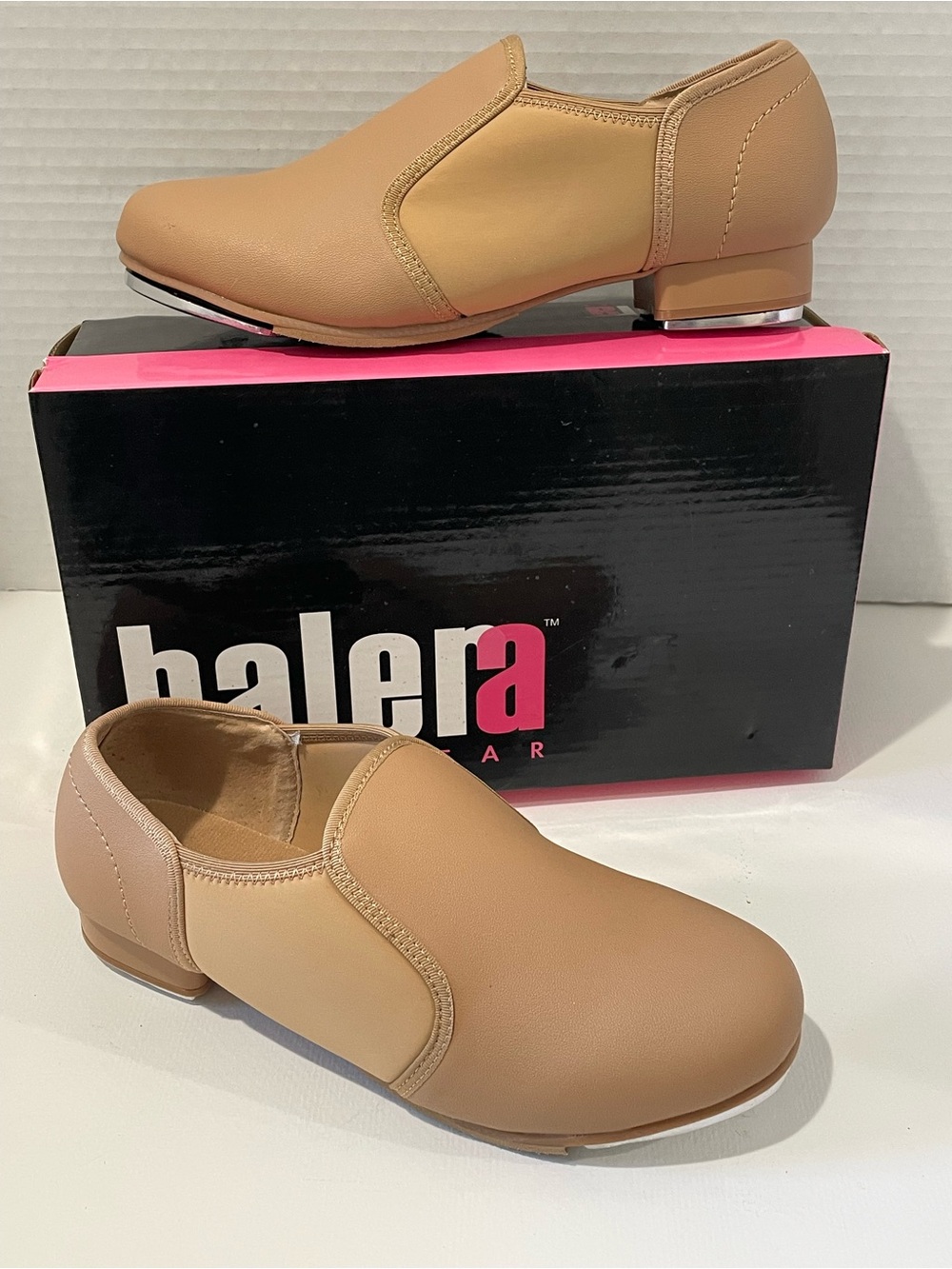 Balera Tap Shoes 5 AM Camel Slip On Tan Dance NIB